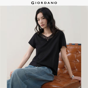 Giordano Women Women Hollow Out T-Shirt Free Shipping 18326216
