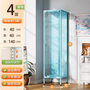 [Cozy ]Handmade Display Cabinet With Light Transparent Glass Cabinet Toy Model Display Cabinet Living Room Household Storage
