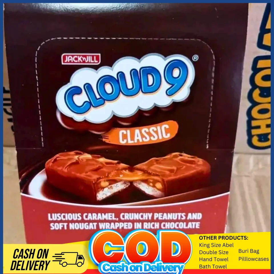 Cloud 9 Classic Bars 12 pcs 1 box (12 X 28G) Chocolate Filipino Products  Pinoy Snacks Childhood Favorite Chocolate Bars