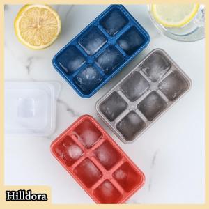[Hilldora] เครื่องทำก้อนน้ำแข็ง6ช่องแม่พิมพ์ซิลิโคนไม่มีฝาปิดถอดได้แม่พิมพ์น้ำแข็งก้อนน้ำแข็งแม่พิมพ์สำหรับใช้ในครัว
