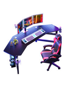 Gaming Table with RGB Lighting Big Size Desk for Tiktok Streaming Surrounding Office Table