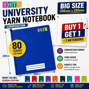 Buy 1 Take 1 Hots Big YARN Notebook80 Lvs Composition Notebook25*20cm University Notebooks