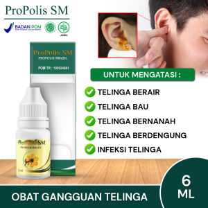 Obat Herbal Telinga Bernanah Congek Telinga Berair Bau Infeksi Telinga Pembersih Kotoran Telinga Keras Telinga Berdengung Propolis SM Asli Bergaransi