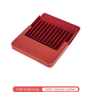 CONTACTS FAMILY Genuine Leather Fountain Pen Case Handmade Shockproof Pen Box Storage Holder School Office Stationery