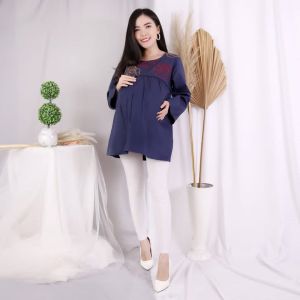 Baju Hamil Menyusui Ada Resleting Menyusui Kanan dan Kiri Bahan Katun Adem