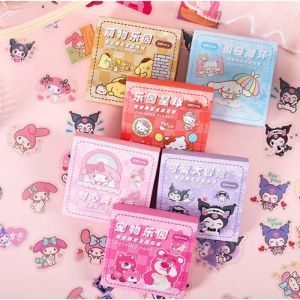 SANRIO Set 100 Miếng Dán Pvc Chống Thấm Nước Họa Tiết Hoạt Hình Kuromi Melody Dễ Thương Diy