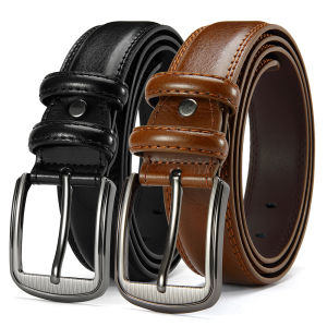 DOOPAI Mens pin buckle real cow leather belt retro Korean fashion casual versatile denim trend business middle-aged sports students