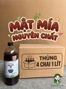 [Thùng 4 Chai] Mật Mía Nguyên Chất 1 Lít - Thùng 4 Chai | Đặc Sản Hà Tĩnh | BaHanhFoods