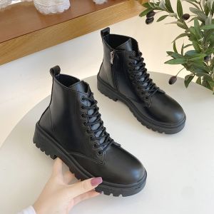 Bestseller Korea Casual Thick bottom Ankle Boots Women Simple white/black Shoes
