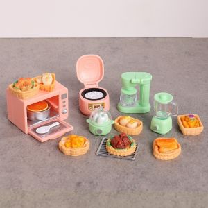 YUDESHUI Tỉ lệ 1:12 Nhà bếp mini cho nhà búp bê Thực phẩm thu nhỏ Mô hình cảnh chơi Nồi cơm điện mini Đồ chơi Đồ dùng nhà bếp Máy ép trái cây và hấp trứng Nhà búp bê
