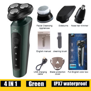 4 in 1 Mens Electric Shaver Grooming for Men Face Razor Waterproof Beard Nose Mustache Trimmer 剃须刀水洗电动刮胡子刀