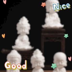 White Porcelain Zen Guanyin Buddha Statue - Home Worship and Decoration