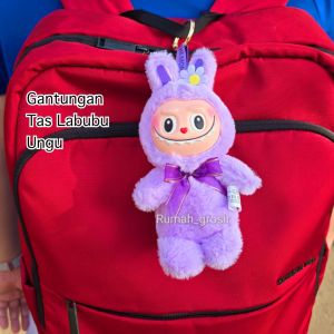 Ganci Labubu Muka Karet Gantungan Kunci Boneka Labubu The Monsters Exciting Macaron