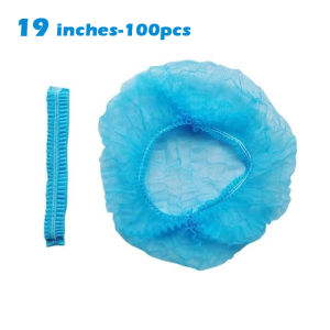 Bouffant Caps Headcaps 100pcs Double Elastics Head Caps Disposable Cap Hair Net Mob Cap Non-Woven Mesh Shoe Cover