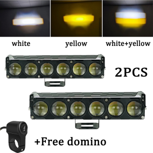 ไฟ LED สปอตไลท์ 8-80V สปอตไลท์รถจักรยานยนต์ไฟหน้าสากลไฟ LED รถจักรยานยนต์ไฟสปอตไลท์สำหรับรถยนต์ที่มี 2 ชิ้นอลูมิเนียมกันน้ำและกันกระแทกไฟสีขาว + สีส้ม