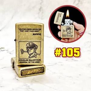 BẬT LỬA ZIPPO VÀNG CỔ HÌNH ĐẠI TƯỚNG QUÂN ĐỘI MỶ CÓ MỌC ĐÁY ĐỜI LA MÃ 2000 - KIM LOẠI NGUYÊN KHỐI