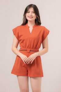 RIMINI - Jumpsuit Mini Wanita Casual Kekinian Free Belt Size Xs-XL - Meici Romper 85881