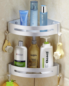 Bathroom Corner Storage Shelf Drill-Free Installation Aluminum Alloy Strong and Light Weight Bathroom Single Towel Bar Towel Rod Stick on Wall Towel Hanger Brushed   Beauty & the Beast Shop
