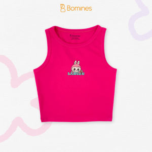 Áo bé gái croptop sát nách Labubu Capybara Kuromi Bomines Áo hở bụng dáng ôm body cho bé 10-36kg ASNNHIEUHINH
