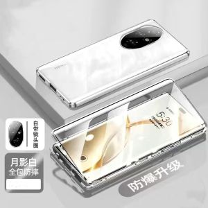 360 Full Case For Honor 200 Pro Case For Honor 200 100 Double Sided Adsorption Metal Tempering Glass Protection Cover