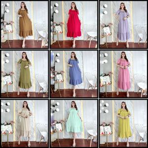 GAMIS SET HIJAB FELISA MUSLIM MEWAH JUMBO RAYON MOTIF PREMIUM BAJU LEBARAN 2024