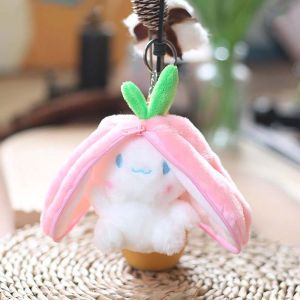 Móc Khóa Balo Đồ Chơi Gấu Bông Thỏ Cinnamoroll 2in1 Thỏ Tai Dài Cà Rốt Dâu Tây Dứa Mềm Mịn Đáng Yêu