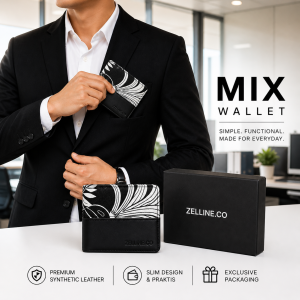 Zelline.co - Mix Wallet Dompet Lipat Pria Bahan Premium Cosmos