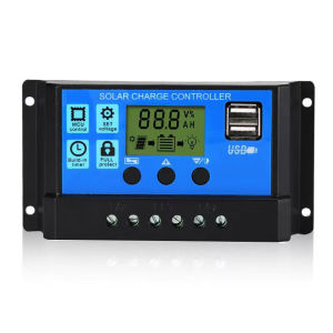 PWM 30A โซล่าชาร์จเจอร์  Solar Charge Controller  แบตเตอรี่ 12V/24V LCD Display Dual USB Solar Panel Charger