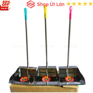 Hót Rác Inox 202 Không Rỉ Sét Rộng 28cm Độ Dày 065mm Tay Cầm Có Móc Treo Tường Dài 70cm