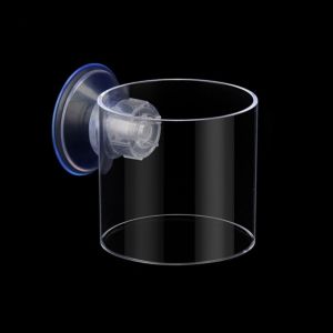 IPIE2 Acrylic Aquarium Suction Cup Feeder Rectangle/Round Transparent Floating Fish Food Tray Fish Tank Accessories Fixed-Point Acrylic Aquarium Fish Feeder Aquarium