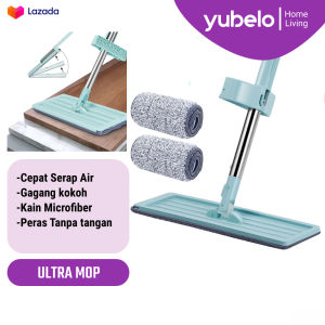 Ultra Mop Alat Pel Lantai Premium Flat Mop Peras Tanpa Tangan