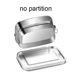 LOUISIS Rectangular 304 Stainless Steel Lunch Box Removable Partitions Separated Food Container Multifunctional Leakproof Food Storage Box Camping
