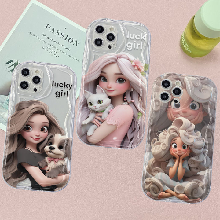 Curly Haired Girl Case for VIVO Y20i Y16 Y11 Y15S Y02s Y27 V29 V27