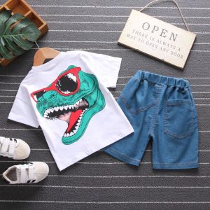 keren baju kaos anak laki laki baby Musim panas pakaian anak perempuan katun Lengan pendek Celana pendek Set dua potong