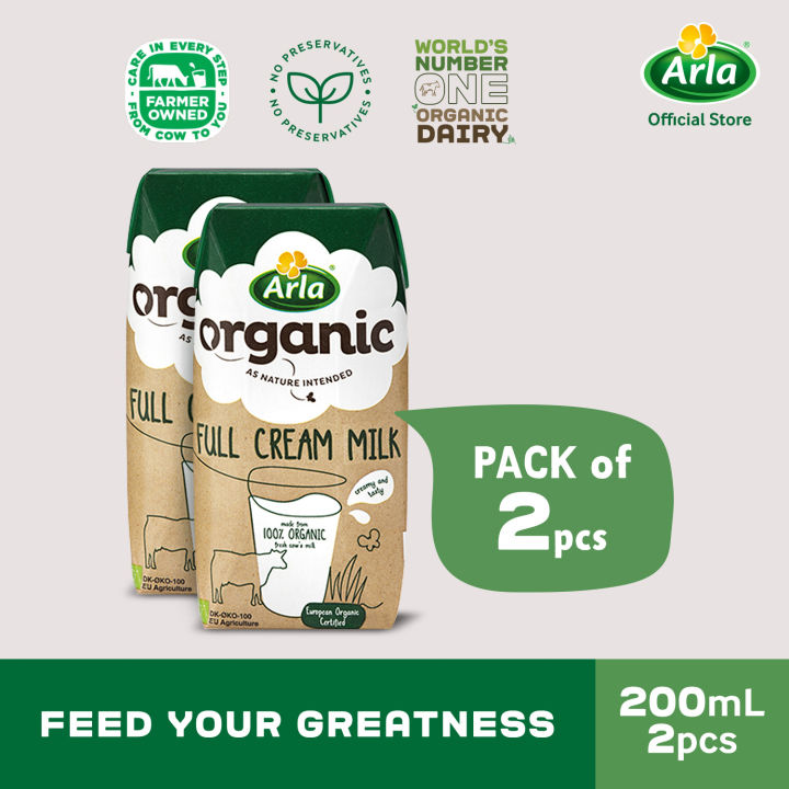 Arla Organic Full Cream Milk 200ml 2-Pack | Lazada PH