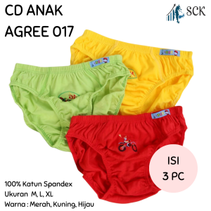 [LUSIN] CD Anak AGREE 017 Polos Aneka Warna / Pakaian Dalam Anak AGREE Kids