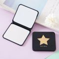 Gương trang điểm gấp gọn mini 2 mặt thường và phóng to màu đen vỏ nhám 7*6.5cm-HAUSE. 