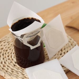 BOBRU 30Pcs Dùng một lần Túi lọc cà phê hình chữ V Vải không dệt Dày Tai treo cà phê nhỏ giọt Dụng cụ pha cà phê bằng tay Sáng Tạo Túi lọc trà treo Dành cho cắm trại nhà cửa văn phòng