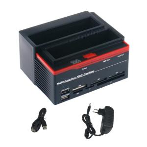 2.5in and 3.5Inch Hard Drive Docking Station USB3.0 Reader for Multiple Memory Cards Reader 480Mbps 5Gbps