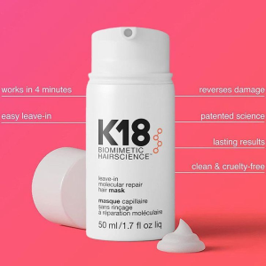 K18 Leave-In Repair Hair Mask 50ml Treatment to Repair Dry or Damaged Hair - Reverse Hair Damage from Bleach Color