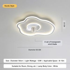 Fan Ceiling Lamp Household Cloud Childrens Room Invisible Fan Lamp Modern Bedroom Lamp Armo