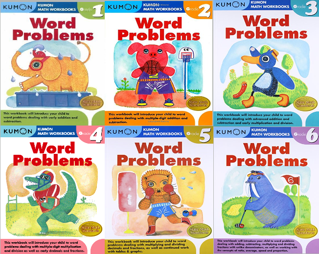 (Grade 1 - Grade 6) Kumon Math Workbooks Word Problems (6 books) | Lazada