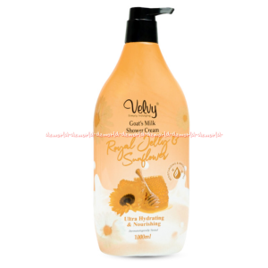 Velvy 1L Green Tea & Aloe Vera Silk & Grape Seed Oil Licosice & Sheabutter Rosehip Seed Oil & Peach Royal Jelly & Sunflower Oil Ultra Lightening & Protection Shower Cream Sabun Mandi Cair 1L Velvi