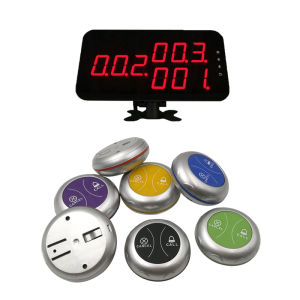 Wireless Calling System Caregiver Pager 3 Digit Number Pagers for Restaurant Fast Food Cafe 1 Displays and 10 Call Button with Call/Bill/Cancel