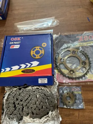 Gear Set Supra Fit New / Supra x 125 / Revo Old / Kharisma Gir Paket Rantai 36T 14T 428H 106L Motor OSK