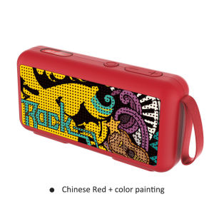 ♥ SFREE Shipping ♥ F0 Creative Graffiti Painted Mini Wireless Bluetooth 5.0 Speaker Bass Portable HiFi Subwoofer Sound Box Support TF Card FM Radio HD Bluetooth hands-free call