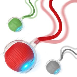 New 3Pack Cat Ball Kitten Toys for Indoor Interactive Kitty Ball Toy Speedy Tail 360° Automatic Rolling(Red Grey Green)