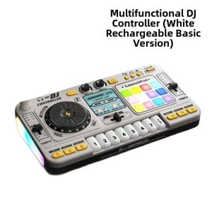 MUSASI Multifunctional Kid DJ Mixer Interactive With Microphone Electronic Piano Keyboard Durable Simulation Design DJ Turntable Controller Kids Birthday Gift