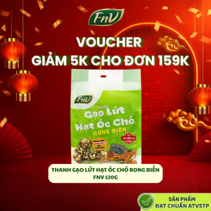 Thanh gạo lứt rong biển hạt óc chó ăn vặt không đường ít calo FNV 1 gói 120g