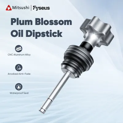 Mitsushi by Fyseus Motorcycle Engine Oil Dipstick CNC aluminum alloy style hexagon plum blossom Motorcycle Accessories